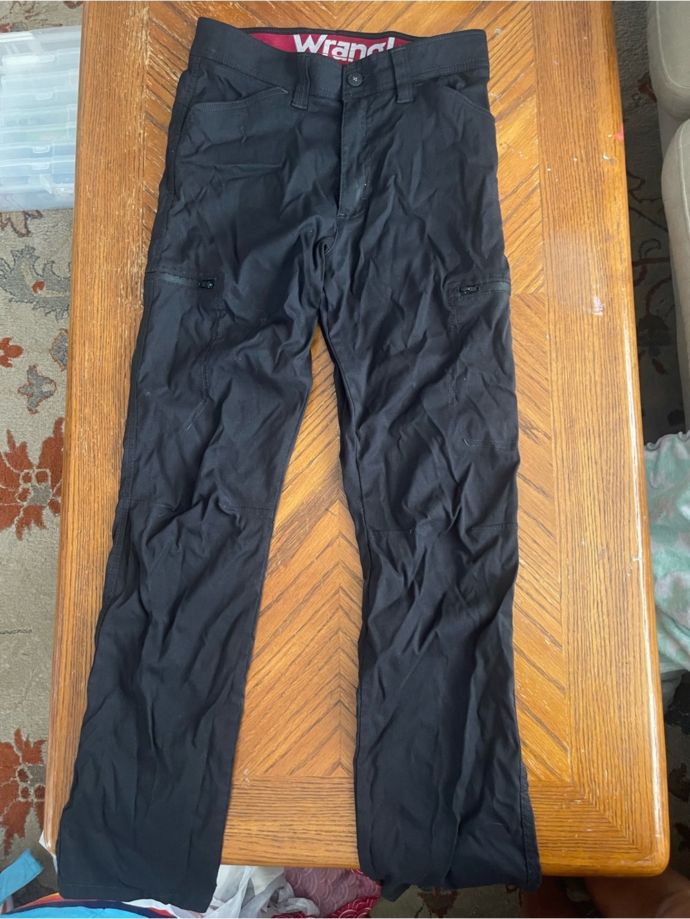 Wrangler Men's Black Cargo Pants with Utility Pockets